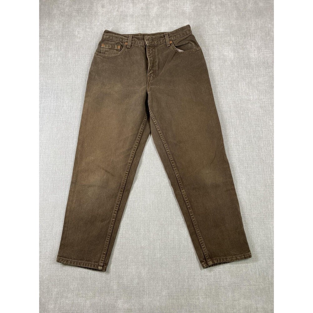 Vintage Levis 551 Jeans Womens 10 Petite Brown High Rise Relaxed Tapered USA 90s